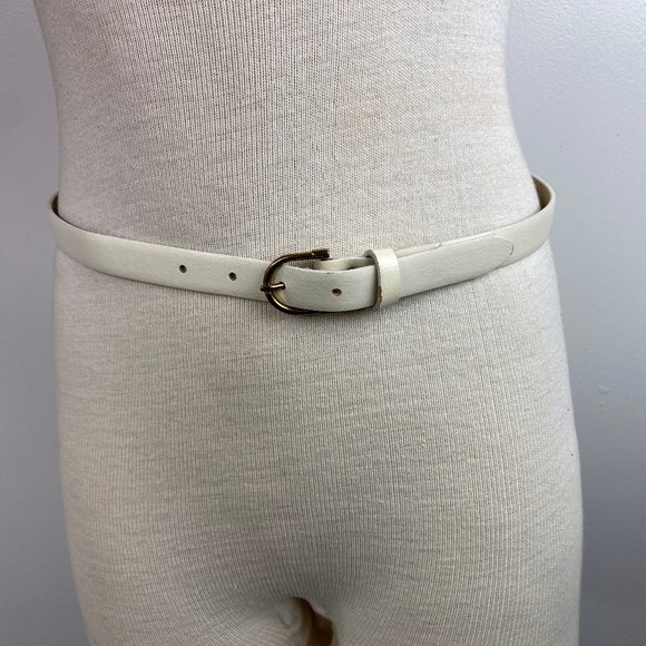 Vintage | Accessories | Vintage Ivory Belt Size 8 Brass Hardware | Poshmark
